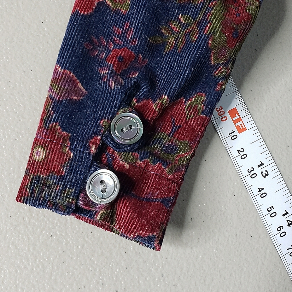 Vintage Laura Ashley Drop Waist Midi Dress Floral Paisley Corduroy Cottage s/m - Picture 8 of 17